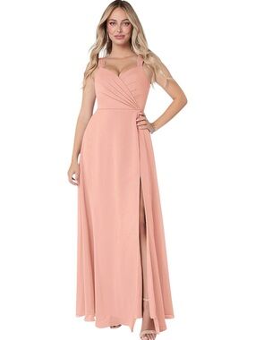 Azazie Nahrin Dusty Rose Chiffon Dress A6